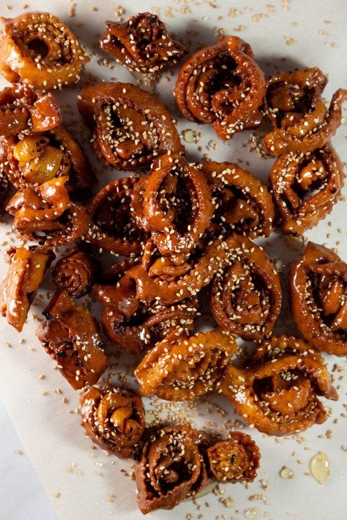 Chebakia - fried pastry cooked in honey