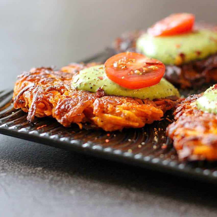 Kumara - crispy spicy cakes 