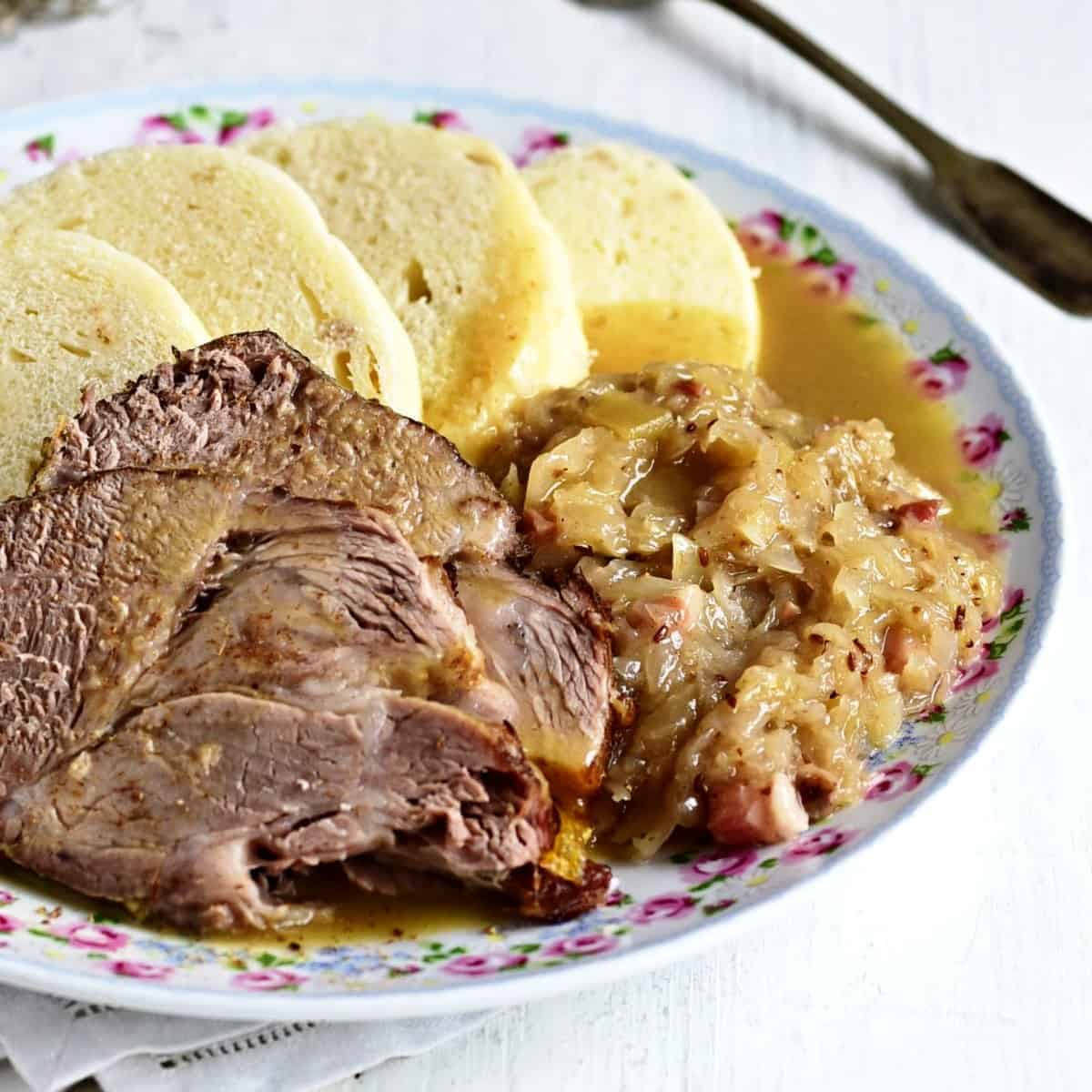 Vepřo Knedlo Zelo - roast pork, dumplings and sauerkraut