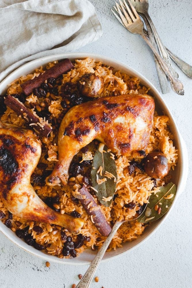 Machboos - rice and chicken