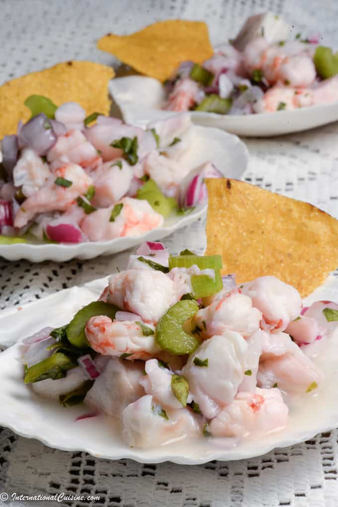 Ceviche de Corvina - sea bass ceviche