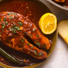 Chraimeh - spicy sauce and baked fish 