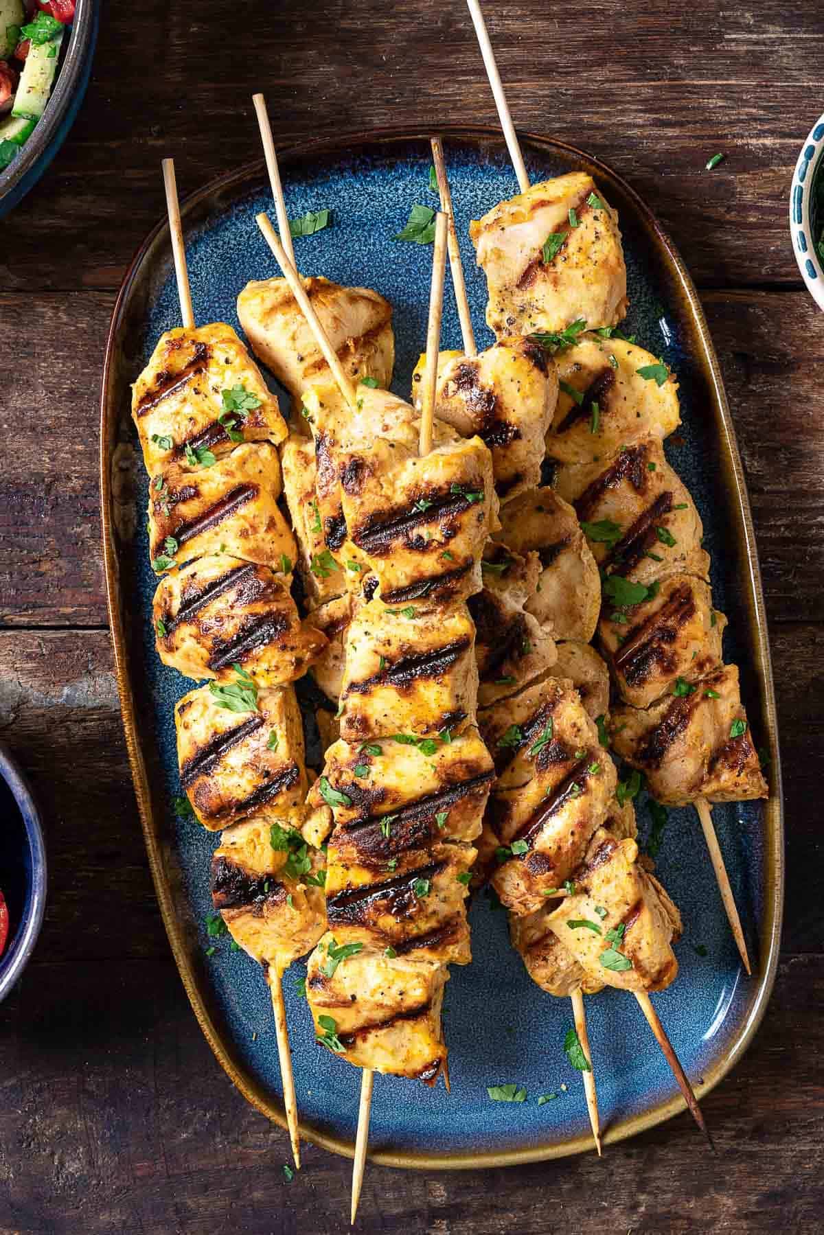 Joojeh Kabob - Persian saffron and yogurt chicken kebabs